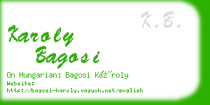 karoly bagosi business card